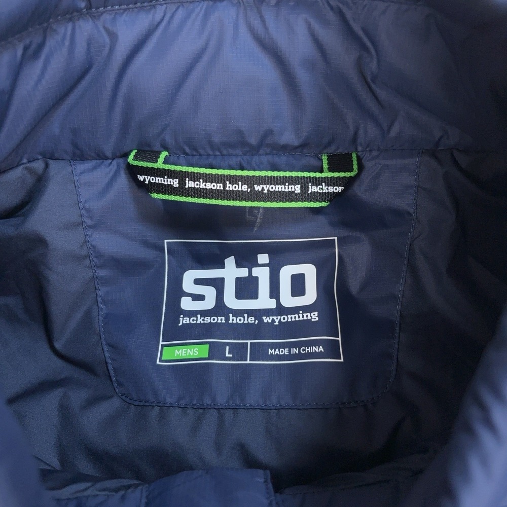 Stio Skycrest Insulated Snap Shirt Quilted Jacket Men's L Navy Thermore Ecodown - Picture 3 of 16